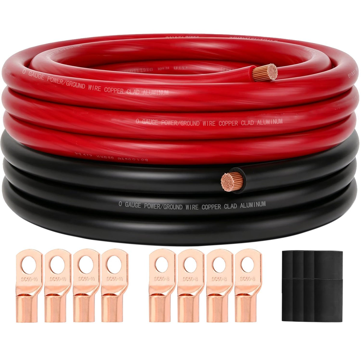 0 Gauge CCA Battery Cable 10FT Red 10FT Black X57289