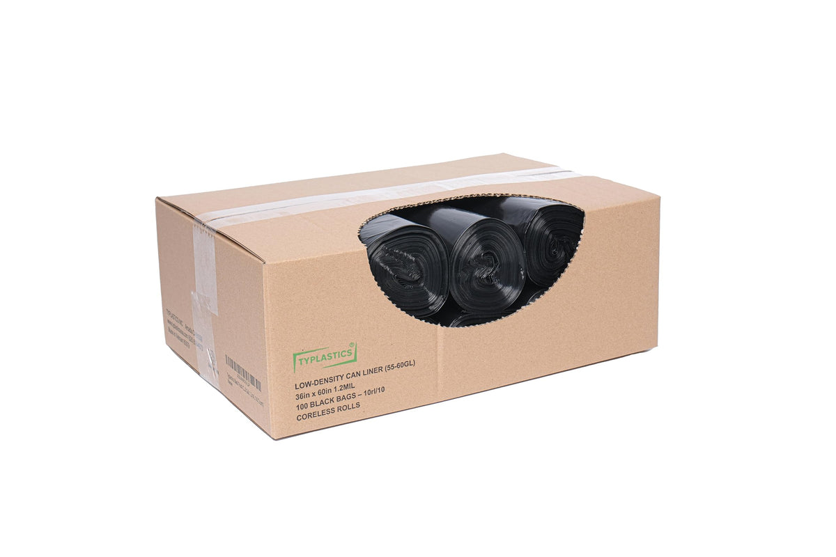 Black 55-60 Gallon Trash Bags Pack of 100 Z678018