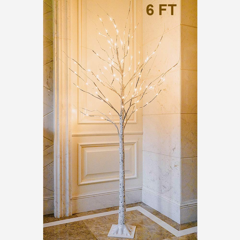 Lighted Birch Tree 6.1 Feet 96 LED V9585