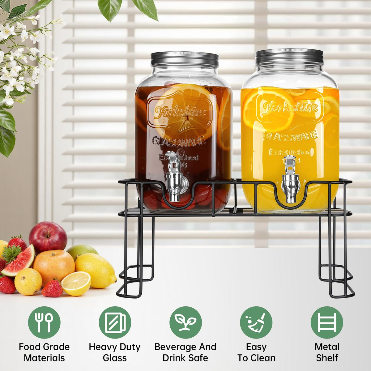 1 Gallon Glass Beverage Dispenser Jars V827