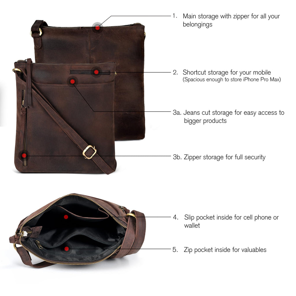 Leather Crossbody Bags for Women Y49035