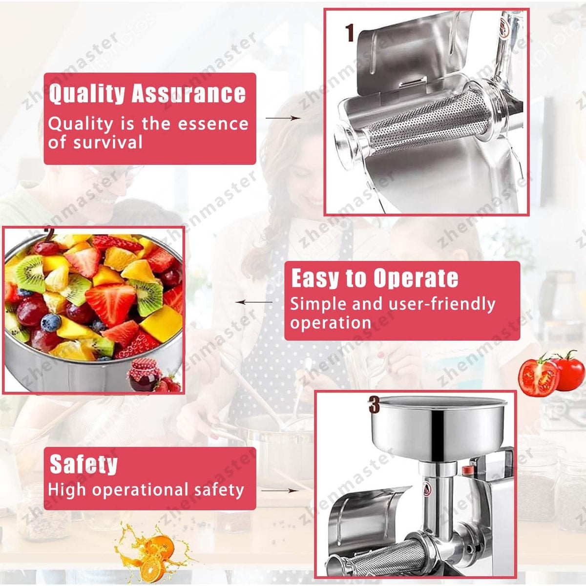 450W Stainless Steel Electric Tomato Strainer J14350