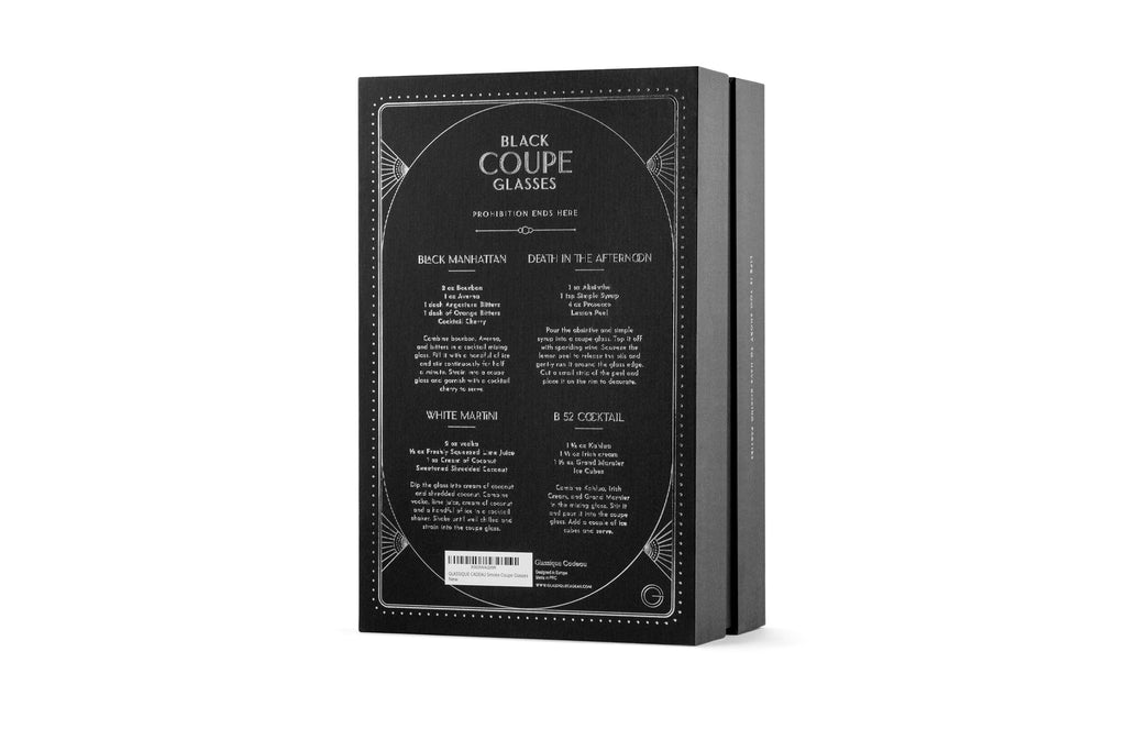 Smoke Black Coupe Glasses Set of 4 D6169