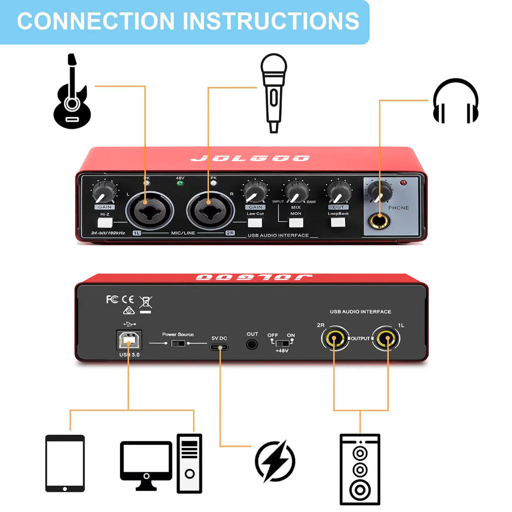 USB Audio Interface, Red 24-Bit/192kHz N63176