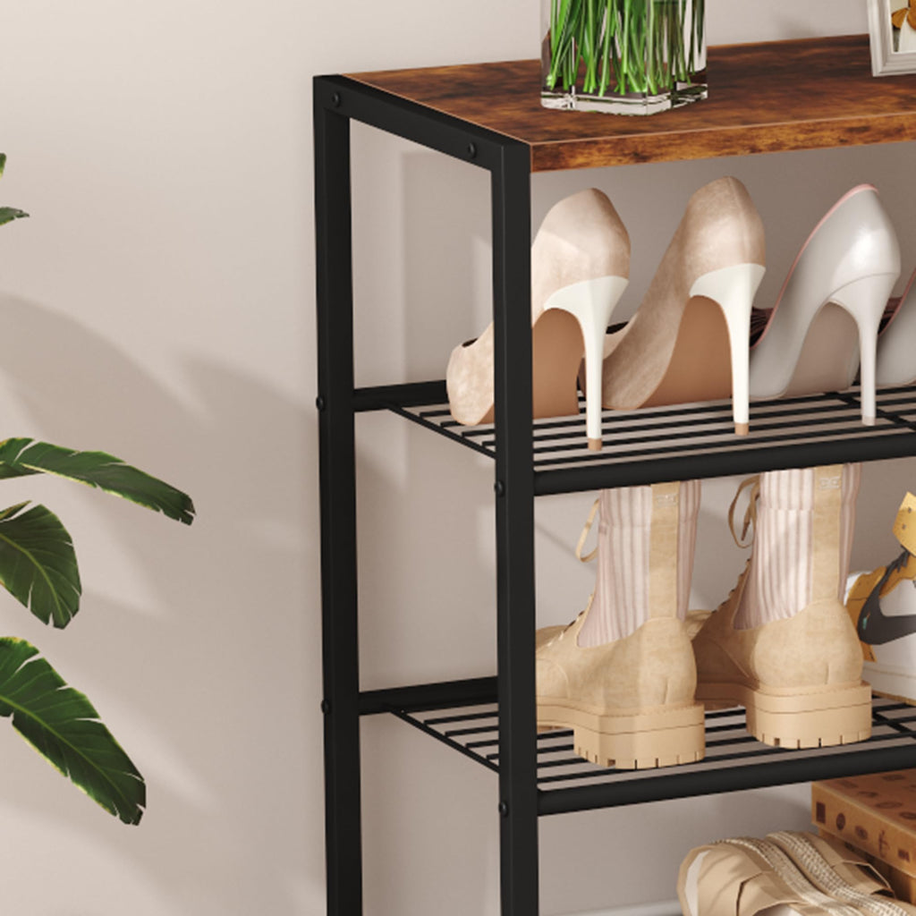 3-Tier Narrow Shoe Rack with Metal Shelves E6804