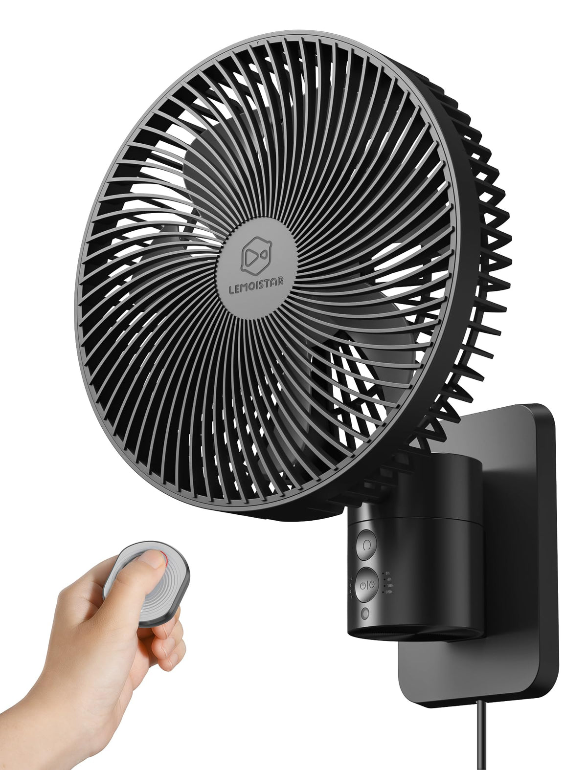 8.5-Inch Quiet Wall-Mounted Oscillation Fan with Remote & Timer C213045