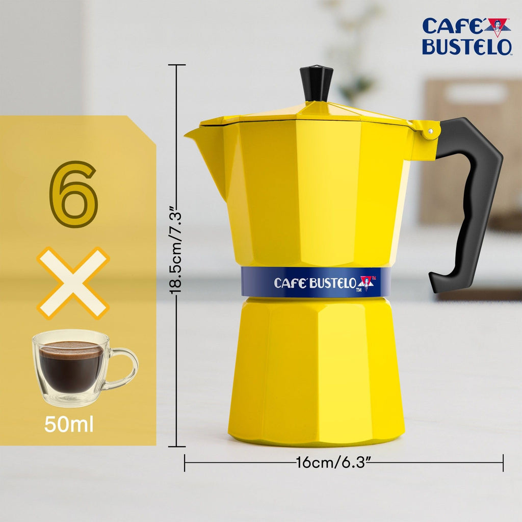 6 Cup Stovetop Espresso Maker 300 ml Aluminum Moka Pot S78241
