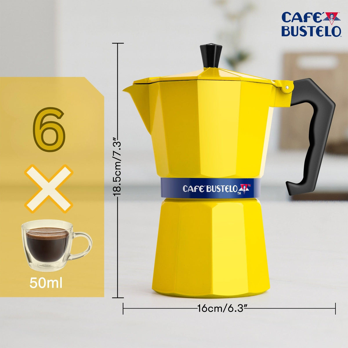 6 Cup Stovetop Espresso Maker 300 ml Aluminum Moka Pot S78241