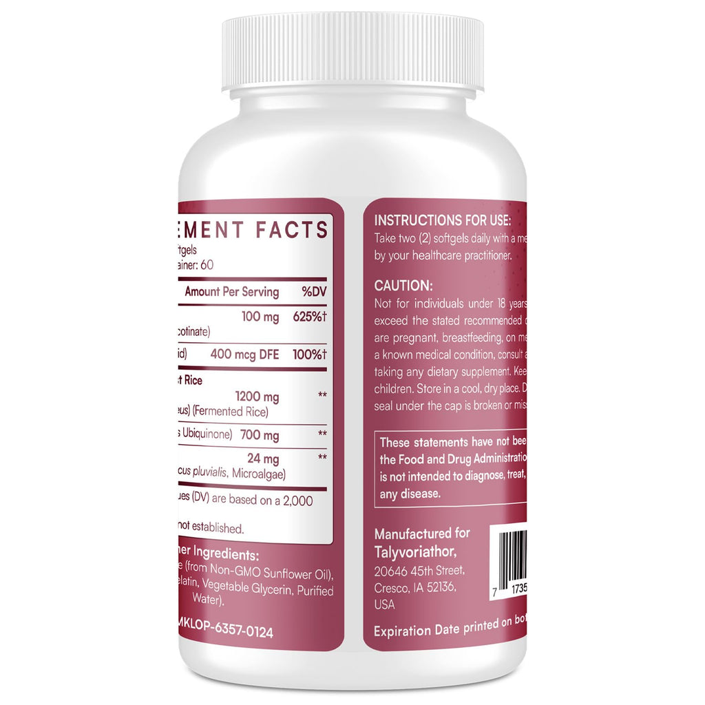 Red Yeast Rice 1200mg CoQ10 Astaxanthin 120 Softgels Q439539