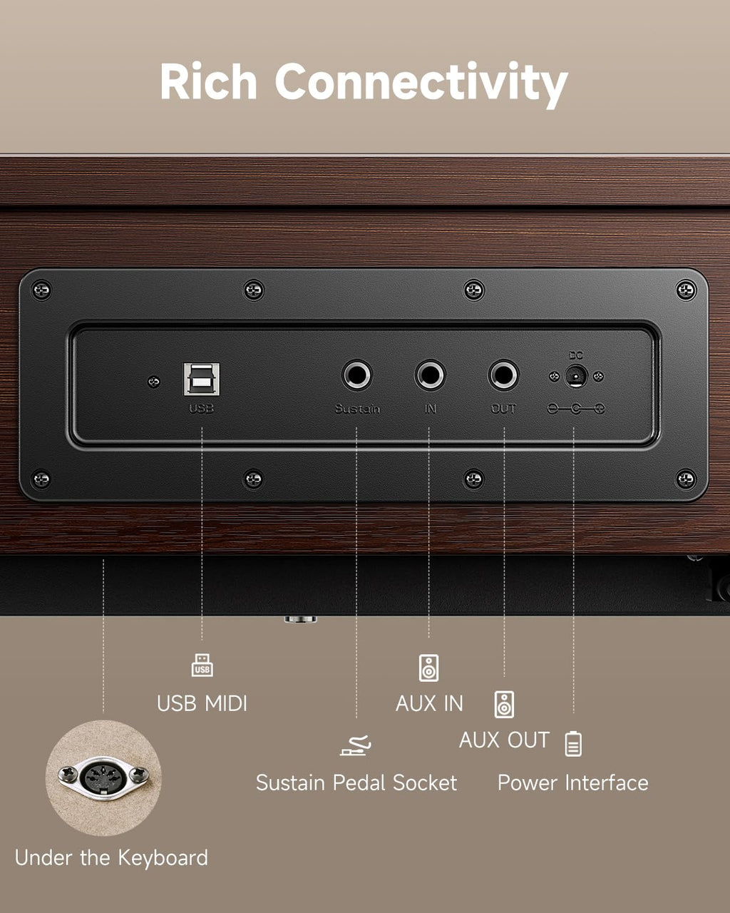 88 Key Weighted Digital Piano with Bluetooth R2444