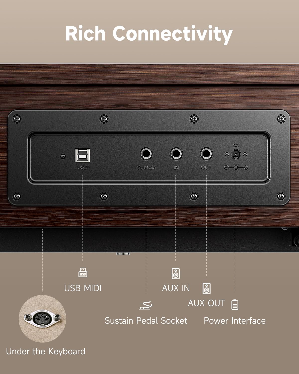 88 Key Weighted Digital Piano with Bluetooth R2444