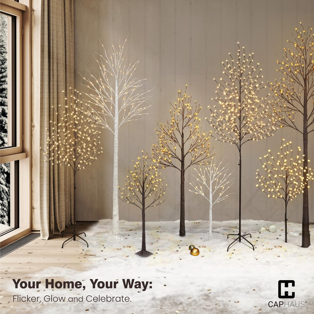 8FT Lighted Willow Twig Tree with 240 Warm White LED Lights W4419