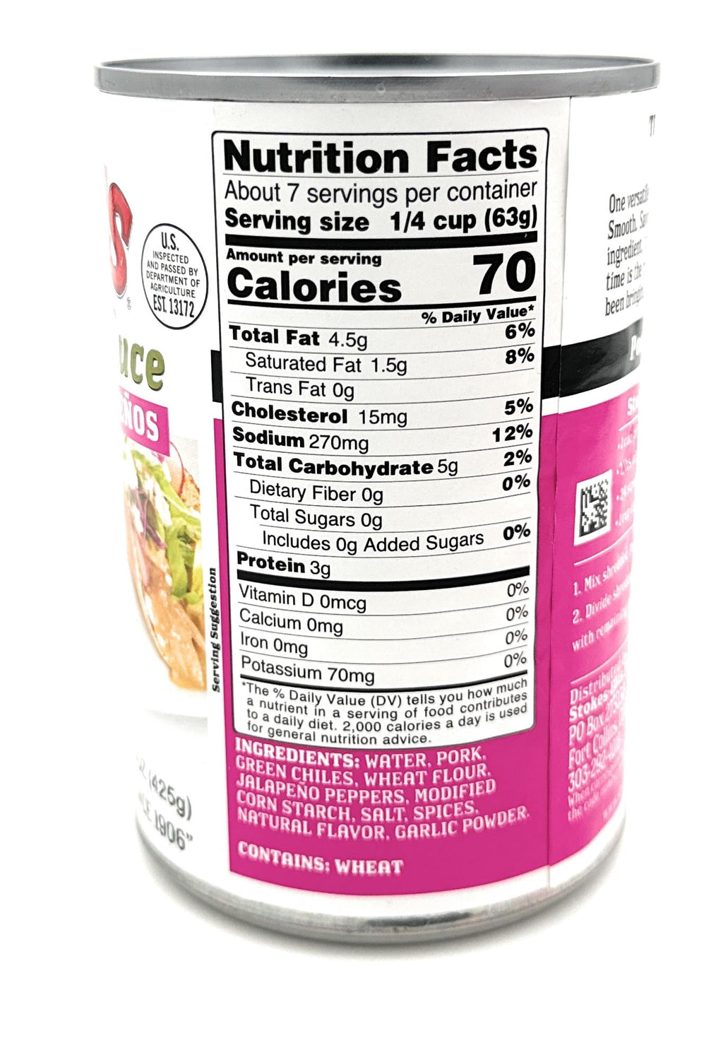 Green Chile Sauce with Pork and Jalapenos Pack of 6 L14881