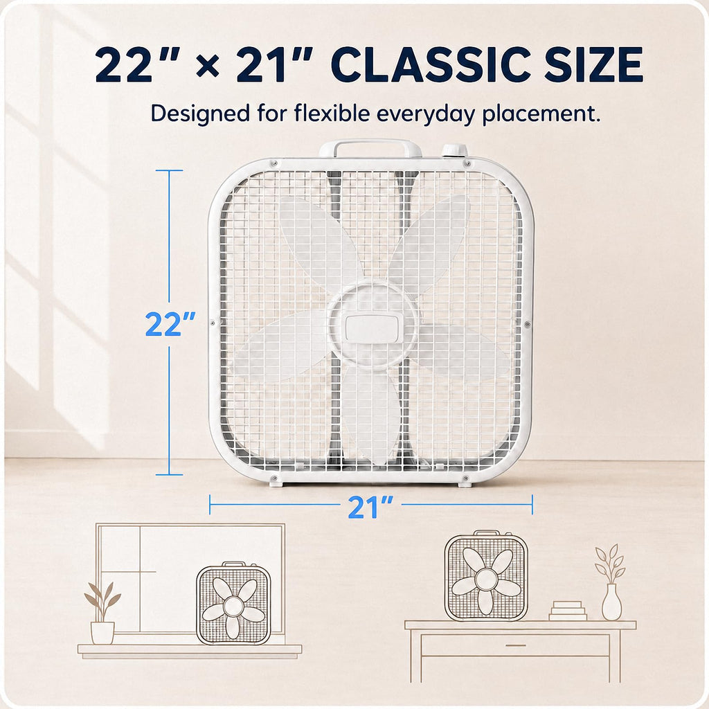 20 Inch 3-Speed White Box Fan X34701