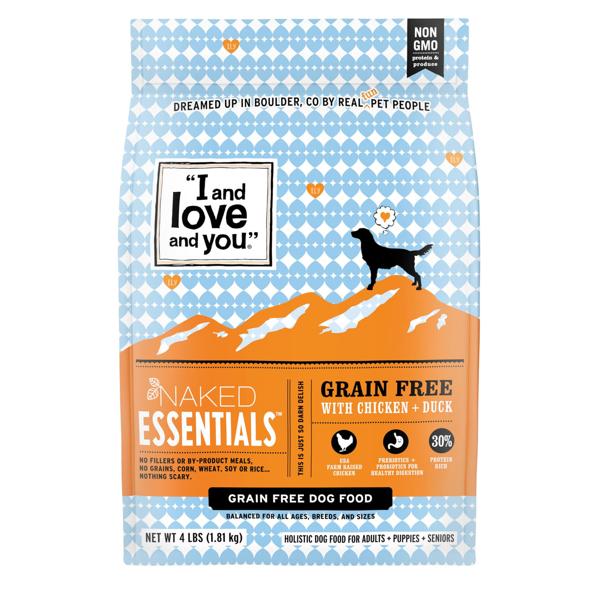 Chicken Duck Dry Dog Food 4lb Bag P88450