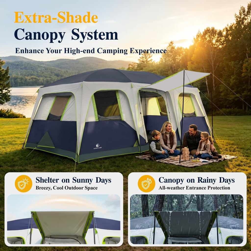 12 Person 3 Room Camping Tent with Rainfly I991
