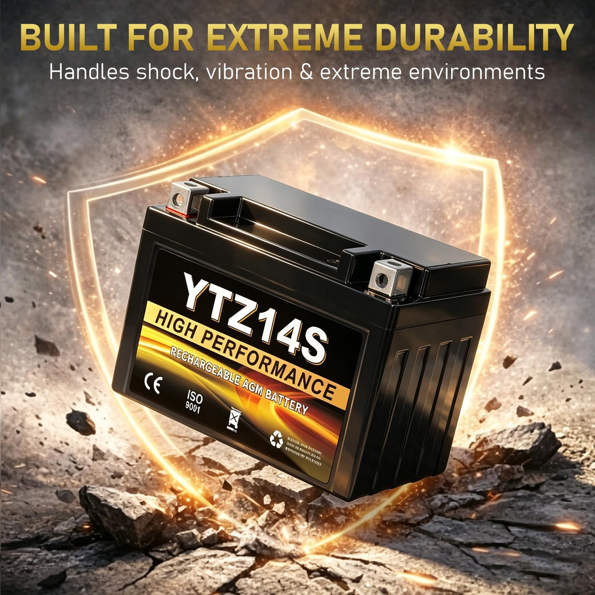 12V 11.2Ah AGM Sealed Motorcycle Battery B393