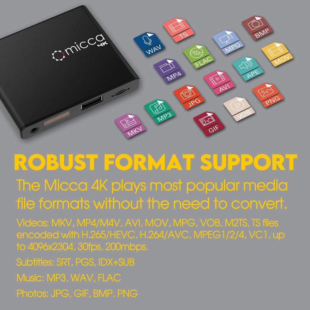 4K Ultra-HD USB and microSD Media Player C326