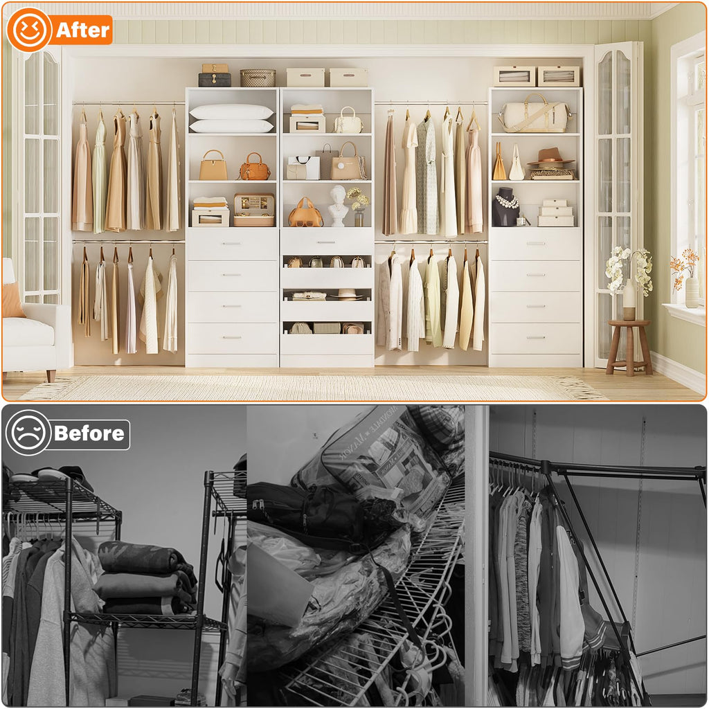Wood Closet Organizer with 12 Drawers Y73755