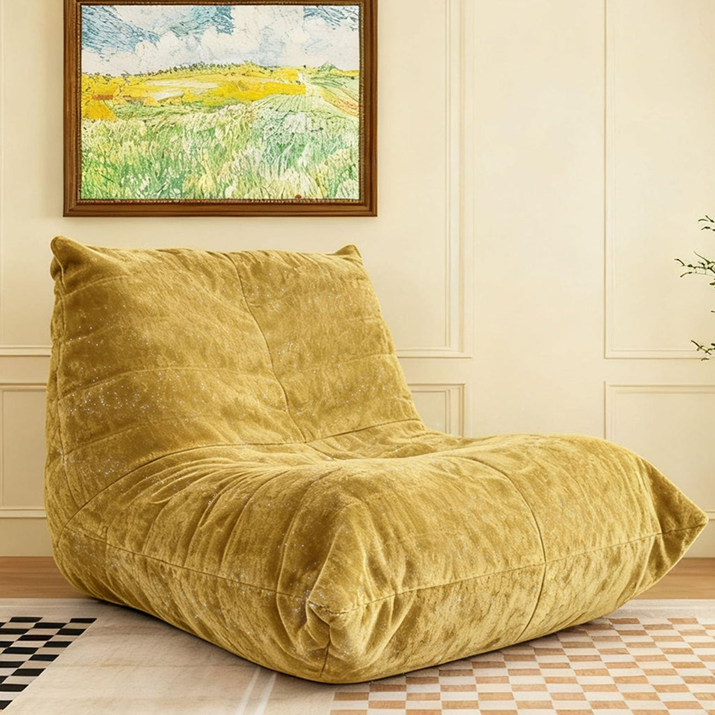 Yellow Bean Bag Chair with Memory Foam K2131