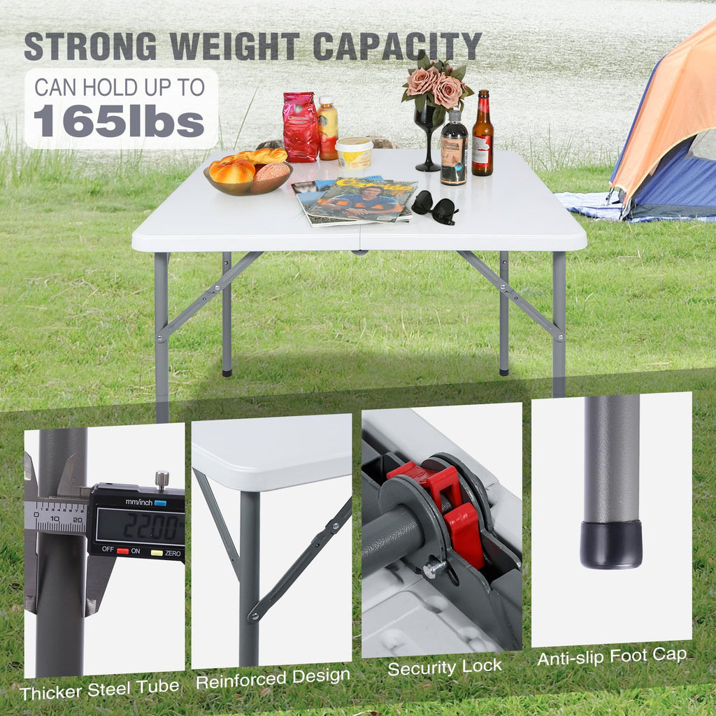 White Square Folding Card Table Y107