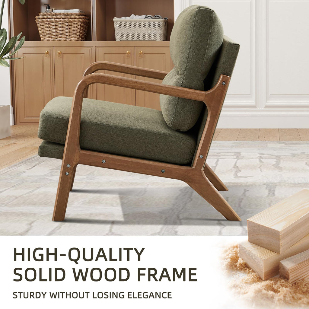 Mid Century Modern Linen Accent Chair Set of 2 M84741