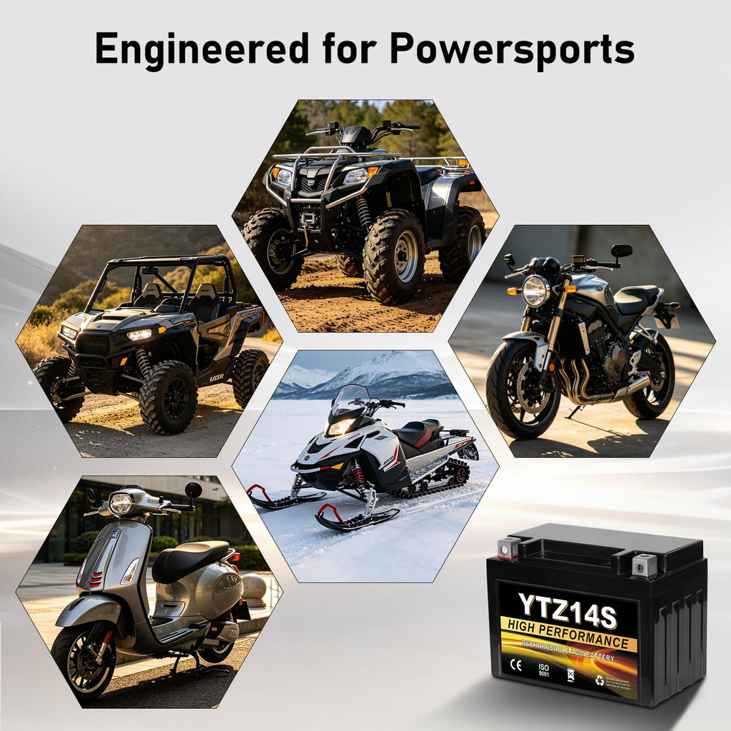 12V 11.2Ah AGM Sealed Motorcycle Battery B393
