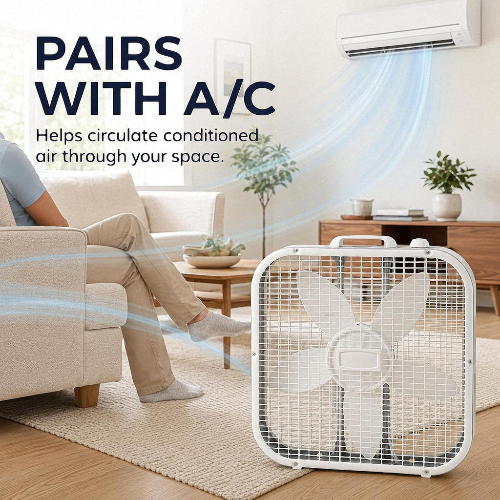 20 Inch 3-Speed White Box Fan X34701