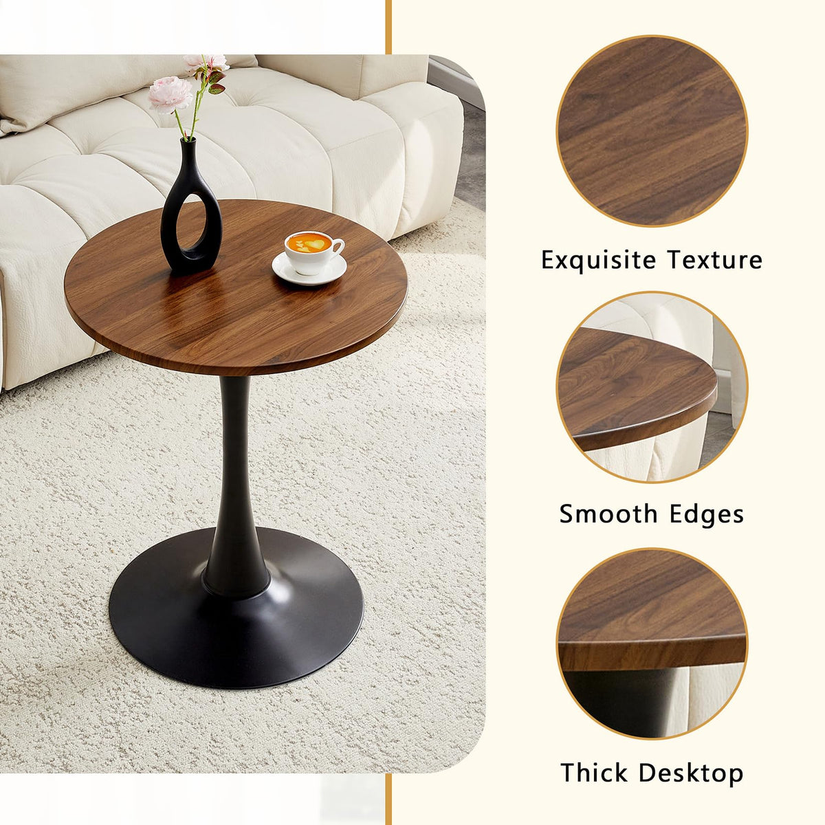 3-Piece Round Dining Table Set with 2 Chairs I172328