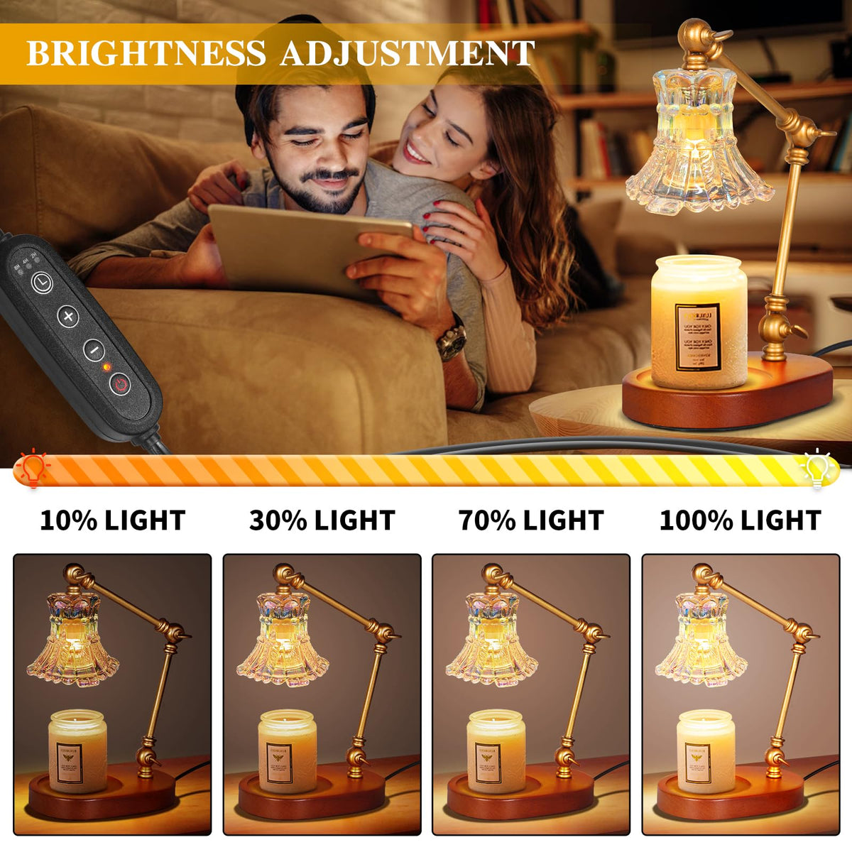 Adjustable Dimmable Electric Candle Warmer Lamp with Timer P861