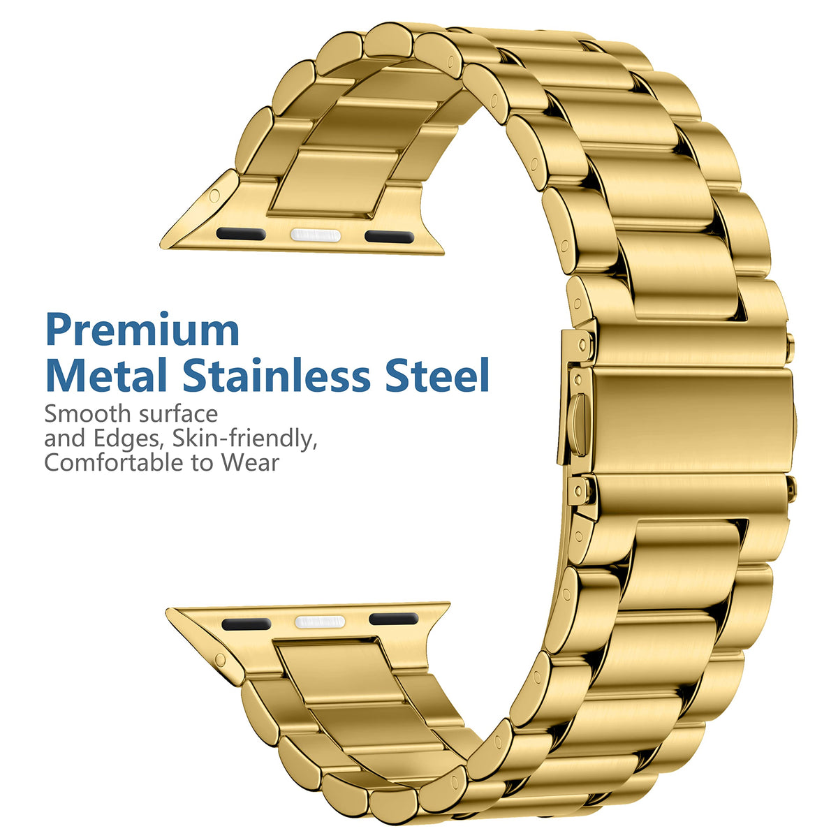 Compatible with Apple Watch Band Stainless Steel Metal Band with 2 Pack Protective Cover Case J23800