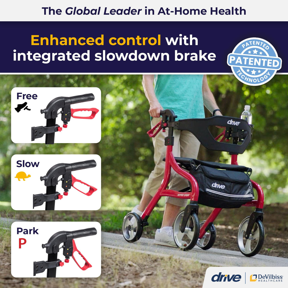 Red Standard Size Rollator Walker with Seat C67304