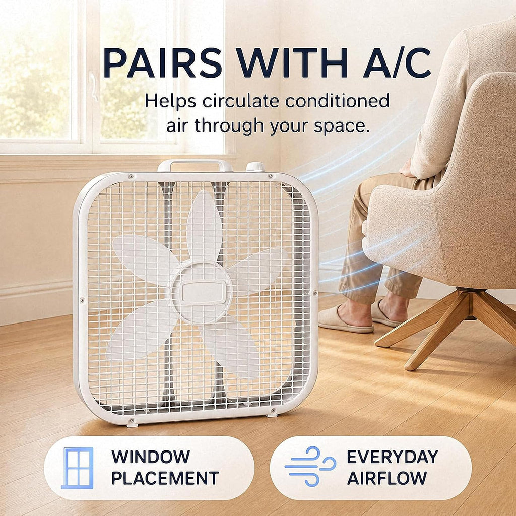 20 Inch 3-Speed White Box Fan X34701