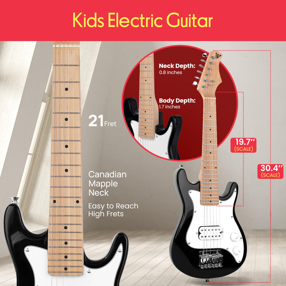 Kids Electric Guitar Starter Kit with Amplifier B94380
