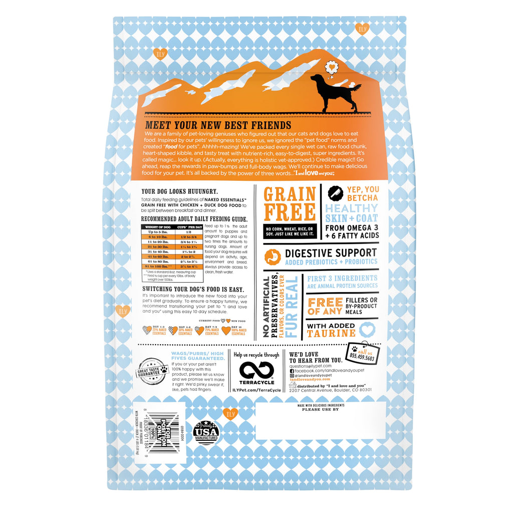 Chicken Duck Dry Dog Food 4lb Bag P88450