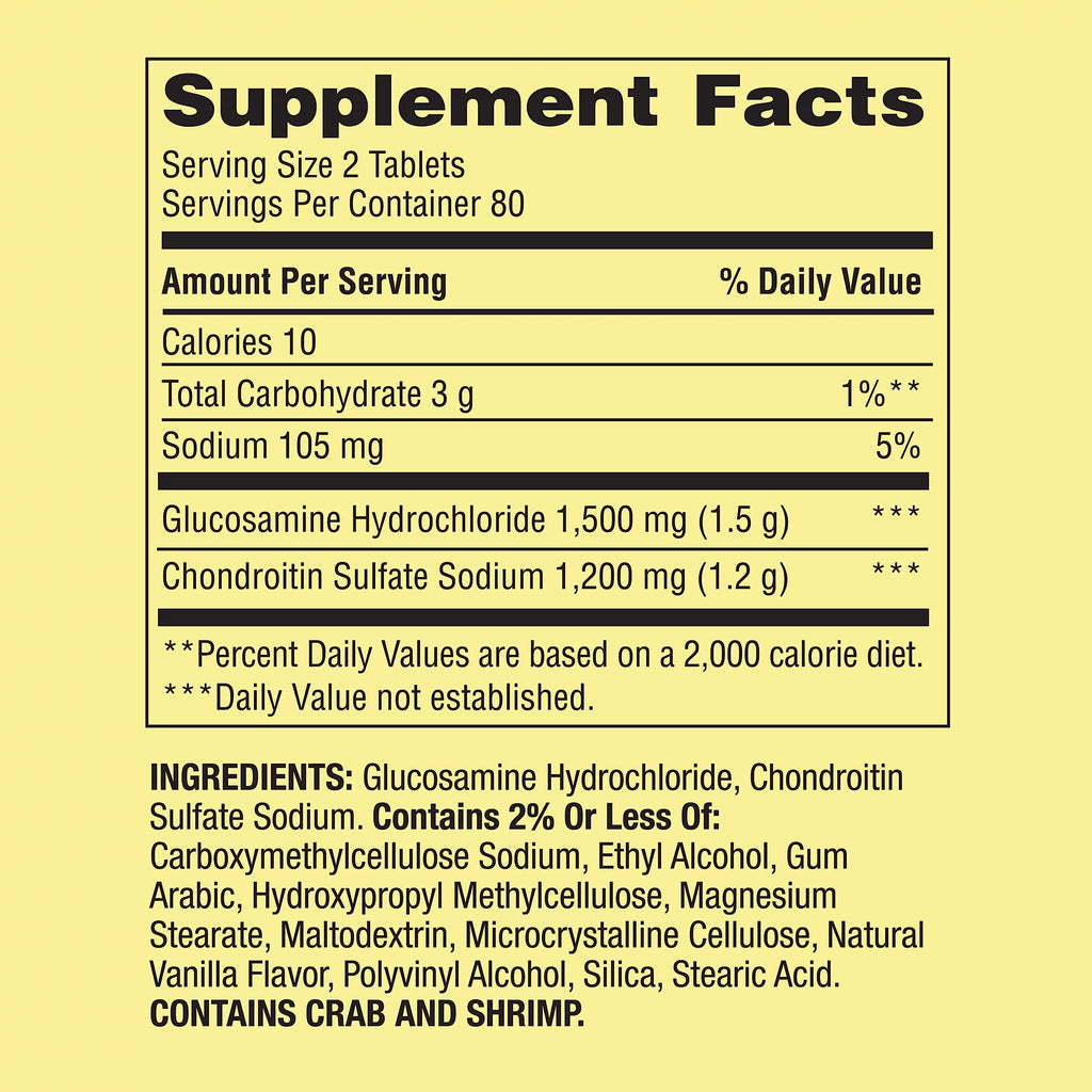Glucosamine Chondroitin Triple Strength 160 Tablets W166