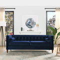 84" Navy Blue Velvet Tufted Sofa F149