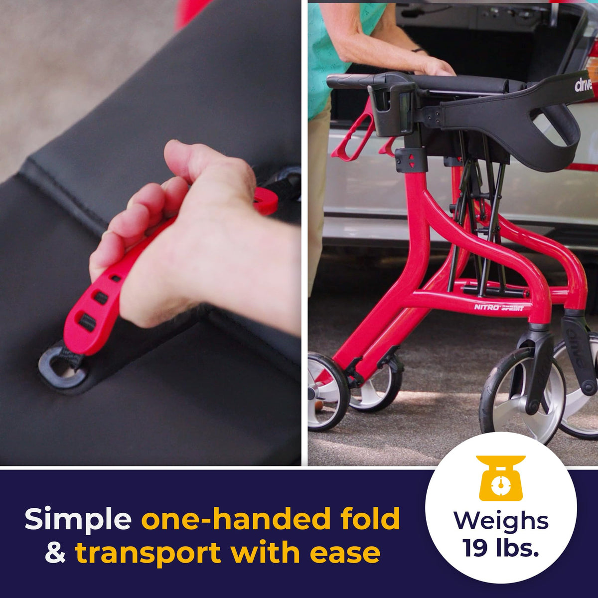 Red Standard Size Rollator Walker with Seat C67304