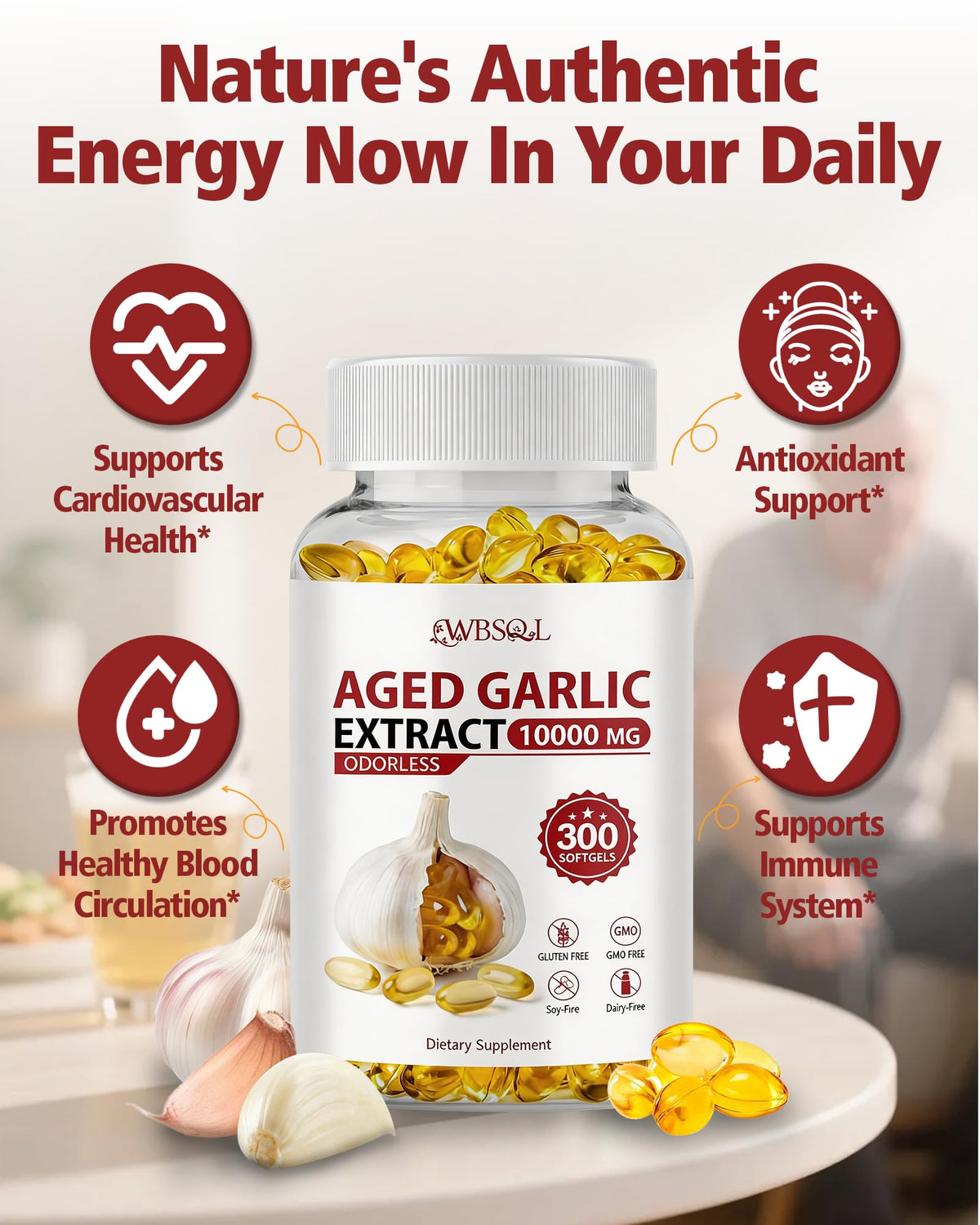 Aged Garlic Extract 10,000 mg 300 Softgels Q4951