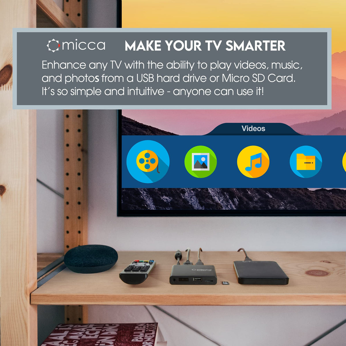 4K Ultra-HD USB and microSD Media Player C326