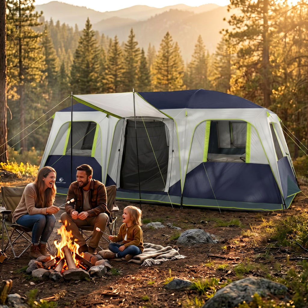 12 Person 3 Room Camping Tent with Rainfly I991