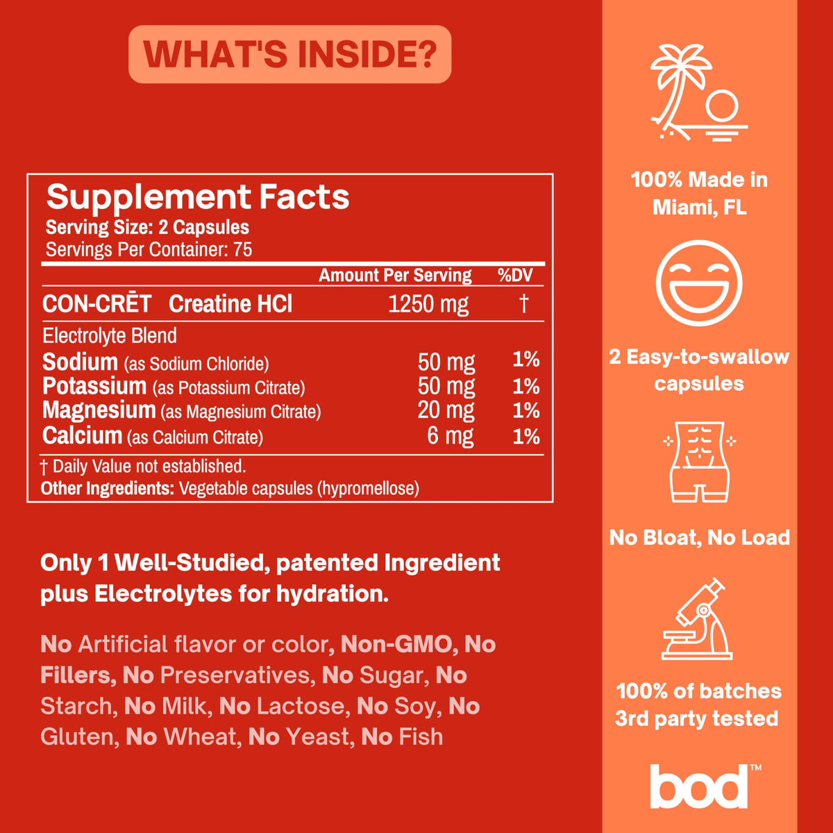 Creatine HCL Capsules 150 Pills Z438885