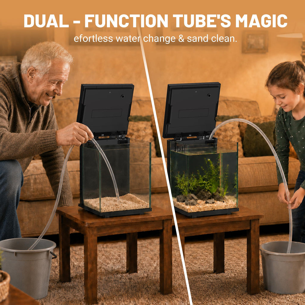 4 Gallon Ultra-Clear Glass Aquarium Kit with Auto Feeder C137137