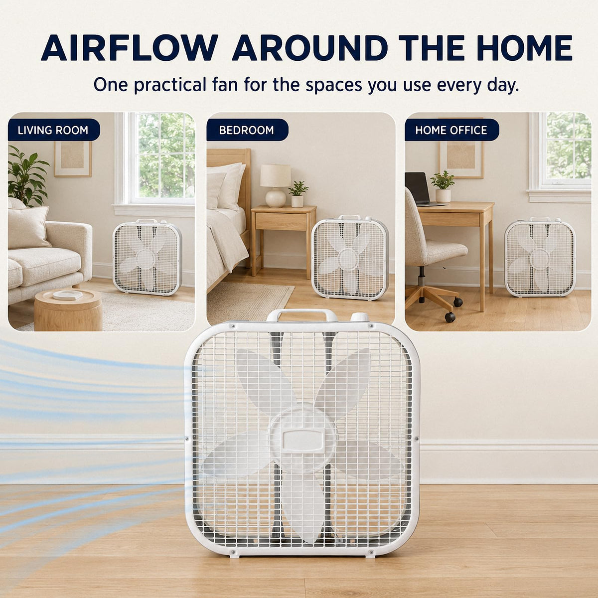 20 Inch 3-Speed White Box Fan X34701