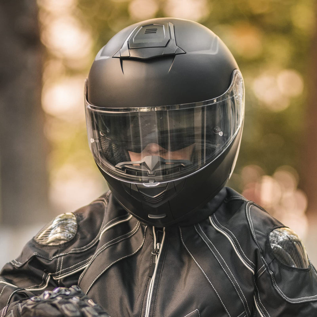 Matte Black Large Modular Full Face Motorcycle Helmet N6171
