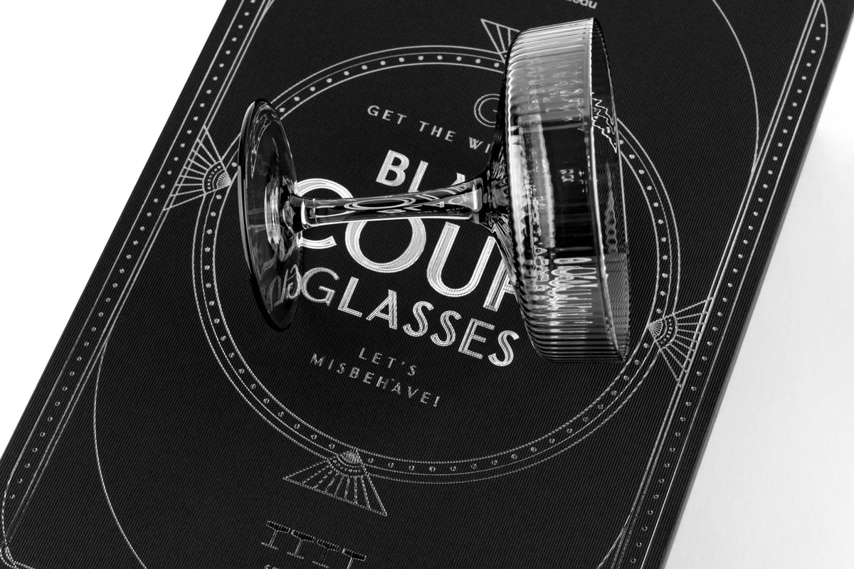 Smoke Black Coupe Glasses Set of 4 D6169