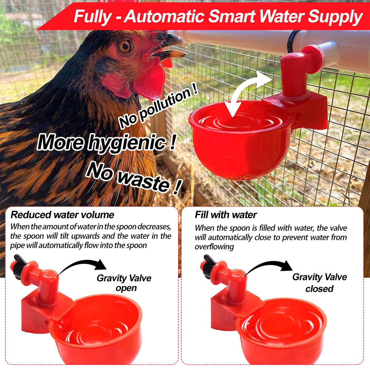 Automatic Chicken Waterer System Kit 58 PCS H95682