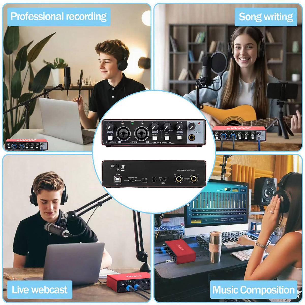 USB Audio Interface, Red 24-Bit/192kHz N63176