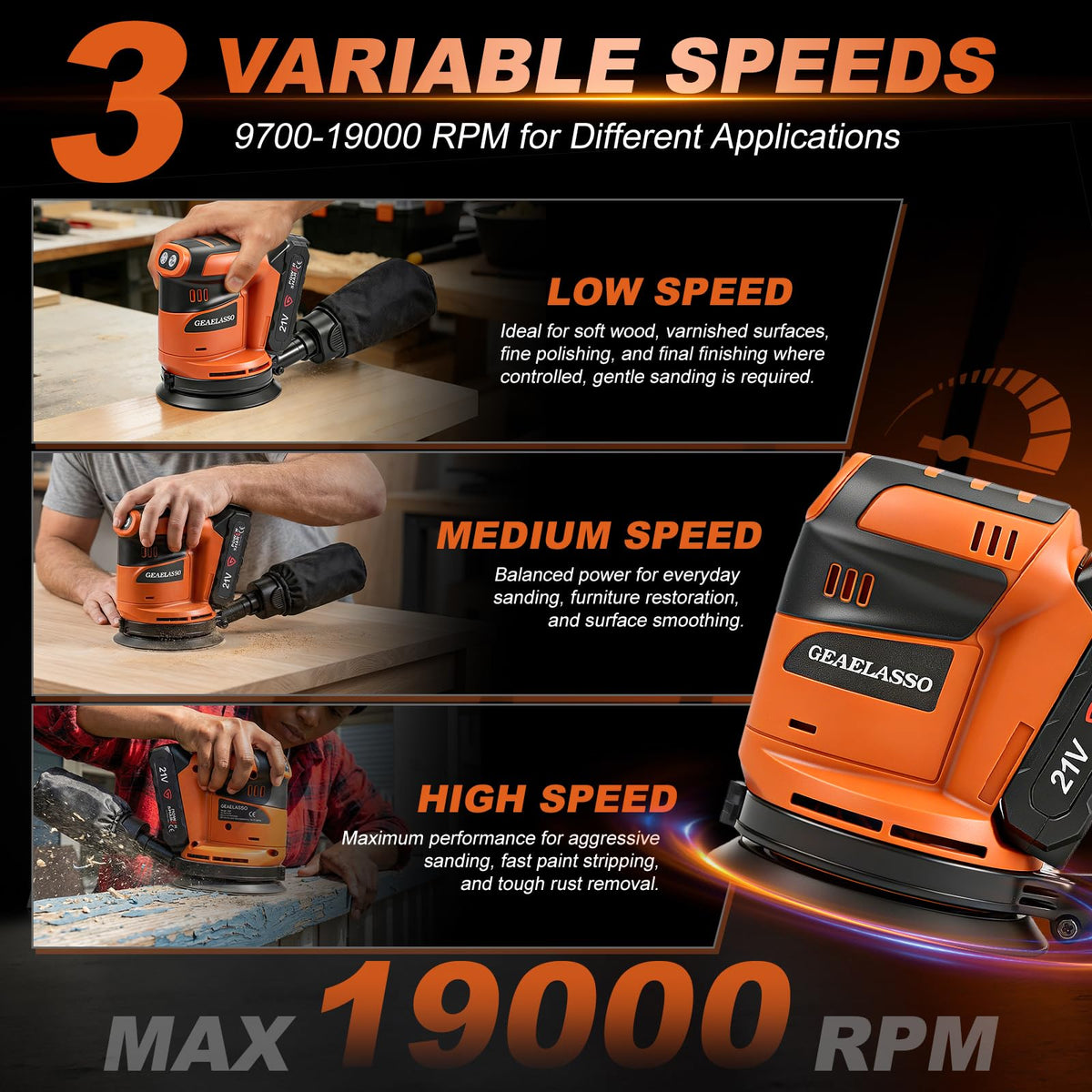 Cordless Random Orbital Sander 5 Inch C614