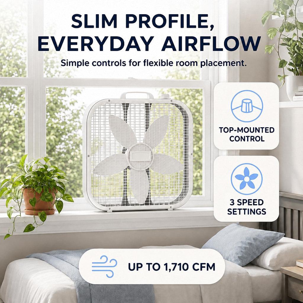 20 Inch 3-Speed White Box Fan X34701